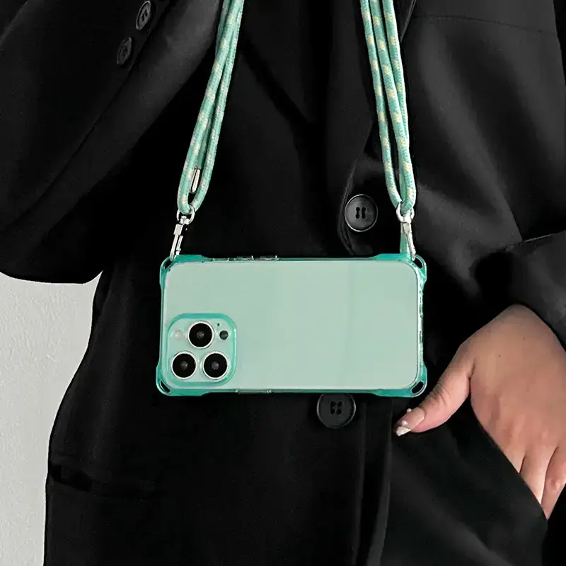 Green Apple iPhone 16 with Lanyard & 13 Lens