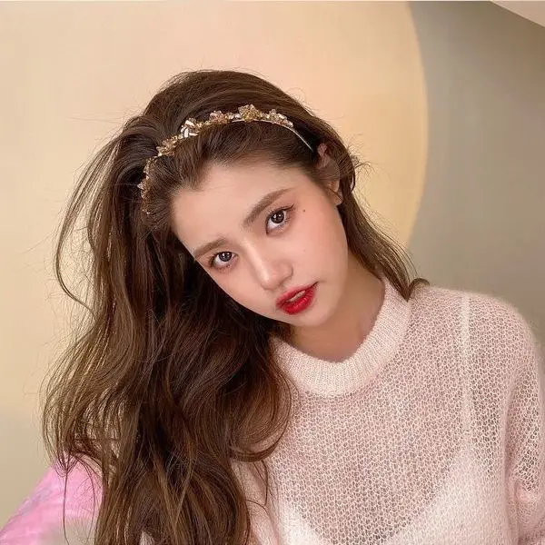 Pearl Hairband with Rhinestones for Women