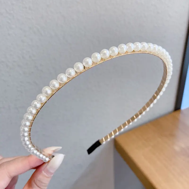 Pearl Hairband with Rhinestones for Women