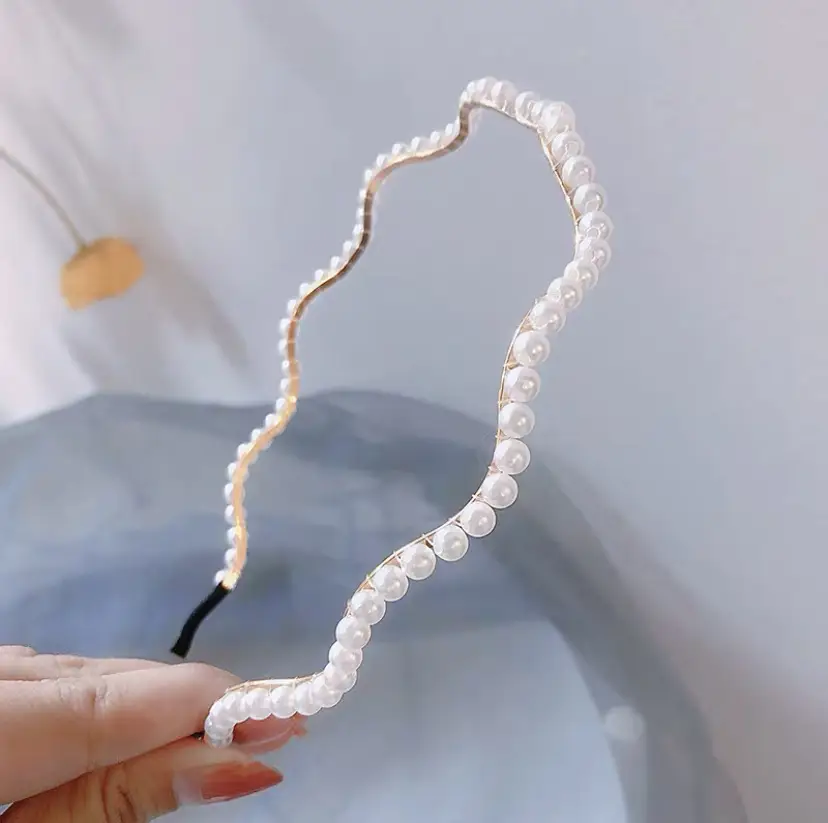 Pearl Hairband with Rhinestones for Women