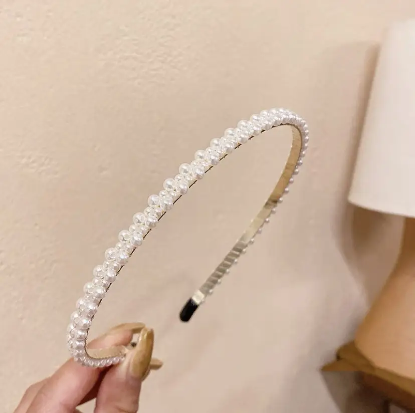 Pearl Hairband with Rhinestones for Women
