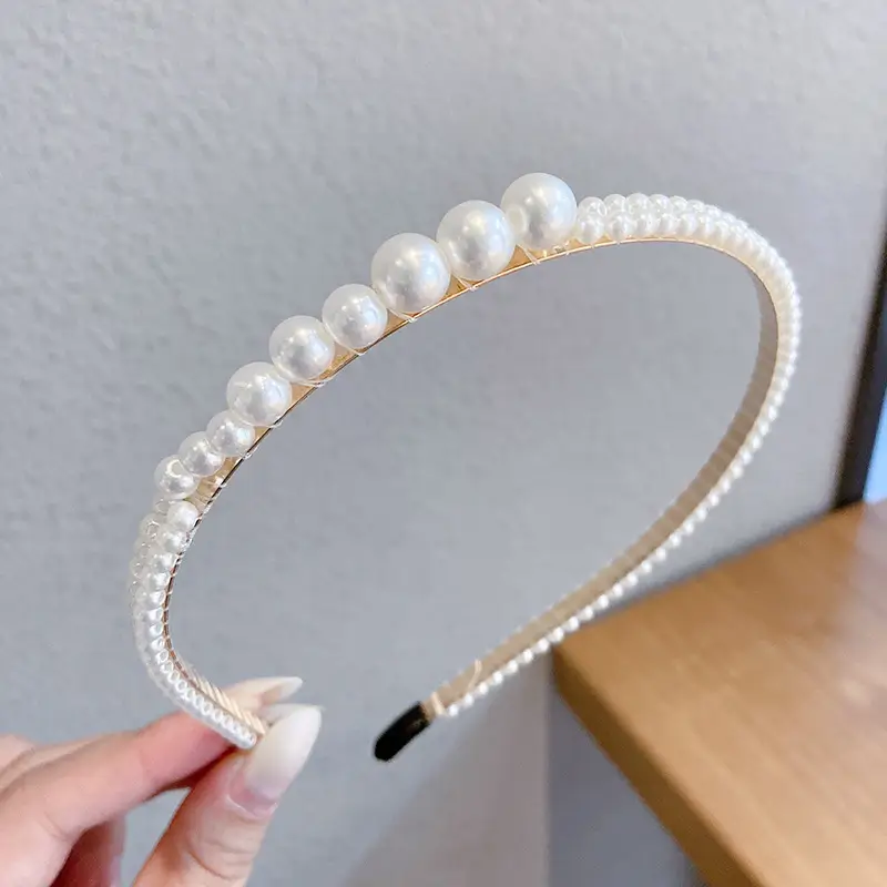 Pearl Hairband with Rhinestones for Women