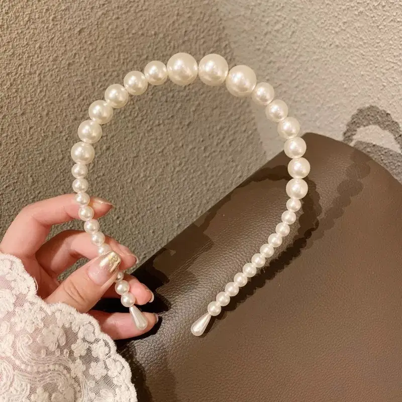 Pearl Hairband with Rhinestones for Women