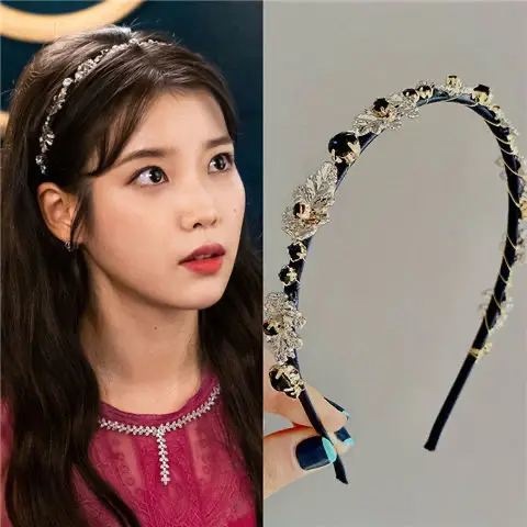 Pearl Hairband with Rhinestones for Women