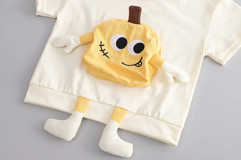 Cute Cartoon Baby T-Shirt Shorts Set Cotton White