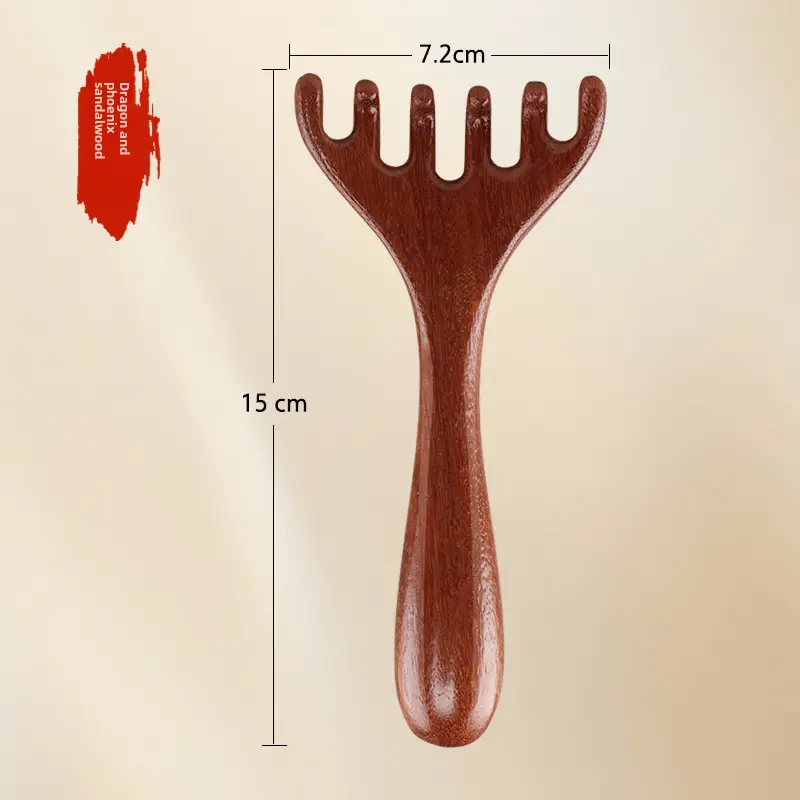 Wooden Hair Mask Comb for Fat Hands 8x6.5CM