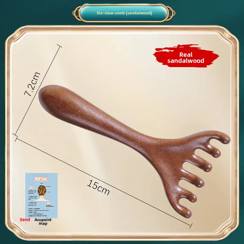 Wooden Hair Mask Comb for Fat Hands 8x6.5CM