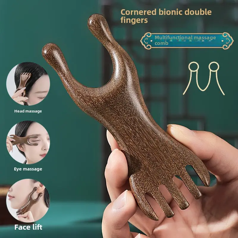 Wooden Hair Mask Comb for Fat Hands 8x6.5CM
