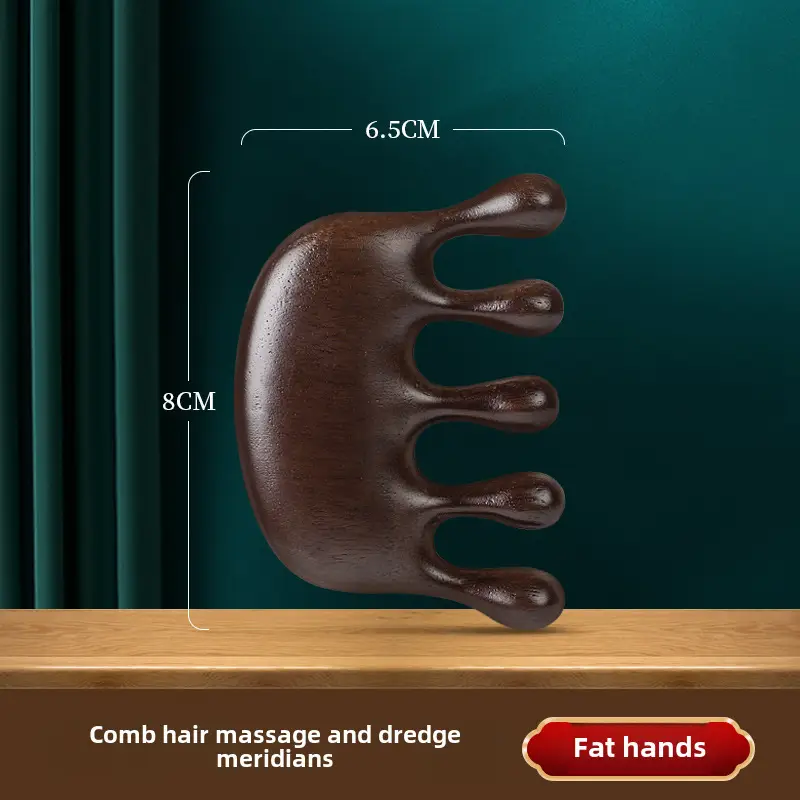 Wooden Hair Mask Comb for Fat Hands 8x6.5CM