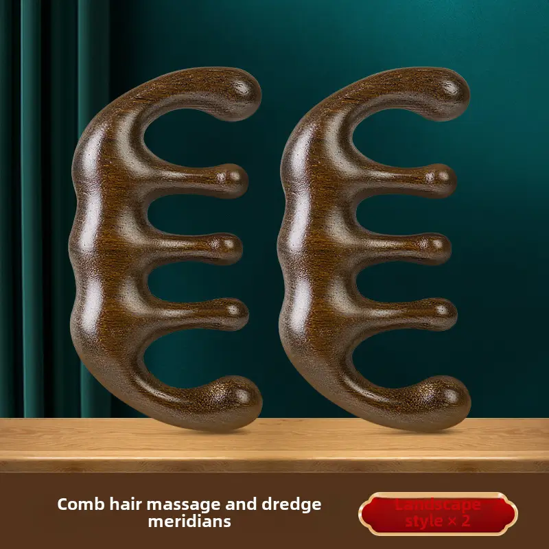 Wooden Hair Mask Comb for Fat Hands 8x6.5CM
