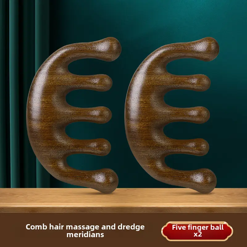 Wooden Hair Mask Comb for Fat Hands 8x6.5CM