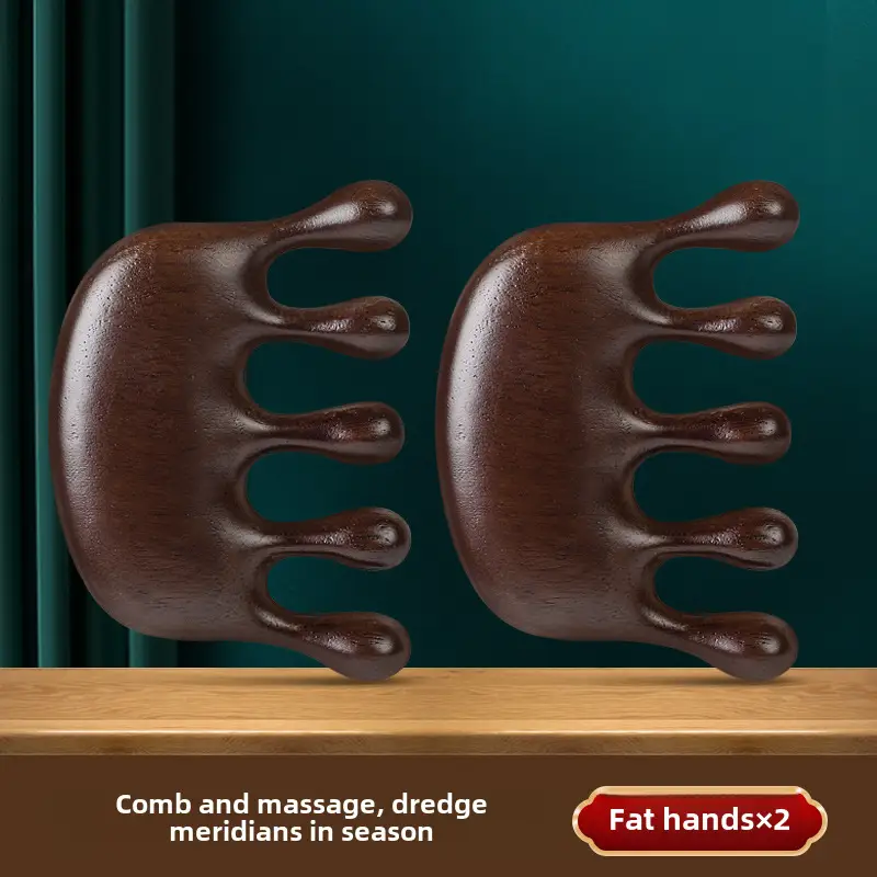 Wooden Hair Mask Comb for Fat Hands 8x6.5CM