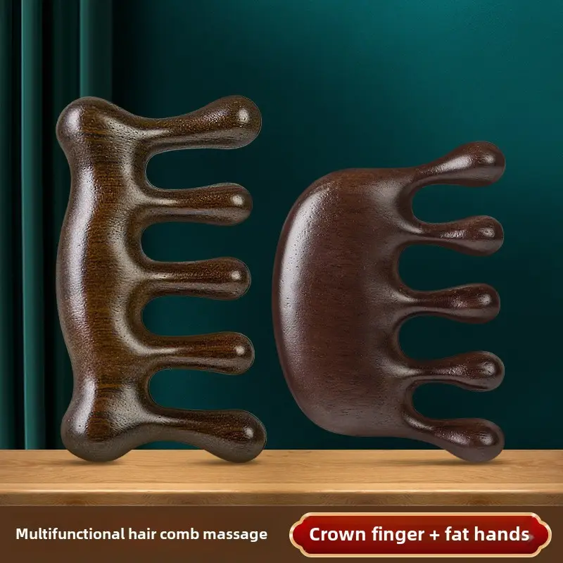 Wooden Hair Mask Comb for Fat Hands 8x6.5CM