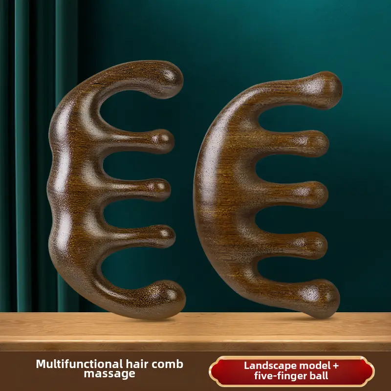 Wooden Hair Mask Comb for Fat Hands 8x6.5CM