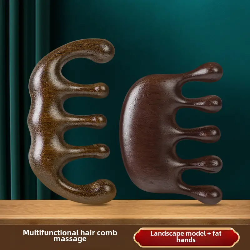 Wooden Hair Mask Comb for Fat Hands 8x6.5CM
