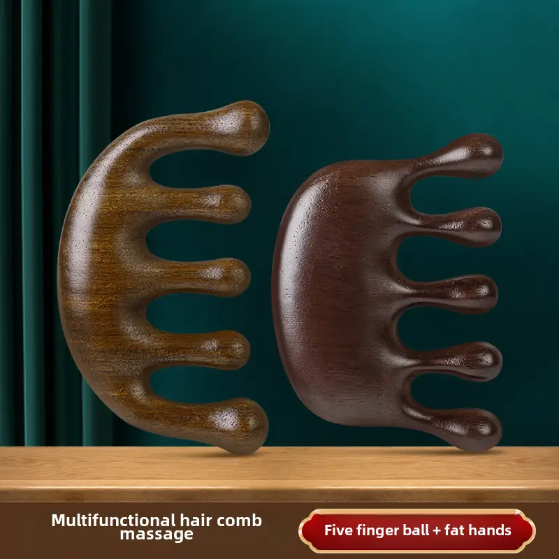 Wooden Hair Mask Comb for Fat Hands 8x6.5CM
