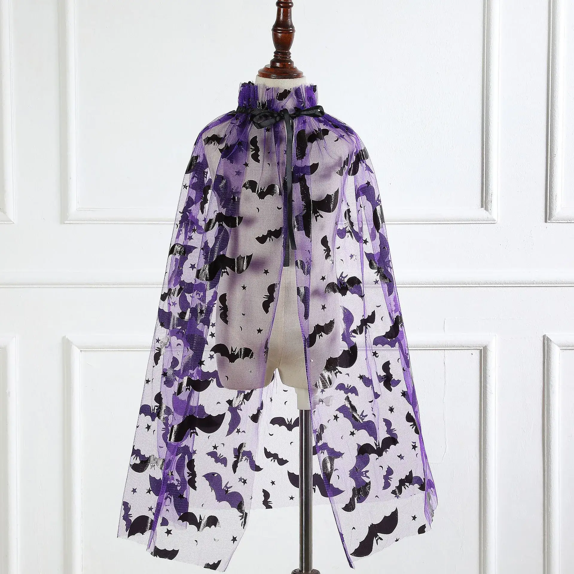 Halloween Spider Web Mesh Cloak for Girls - Image 5