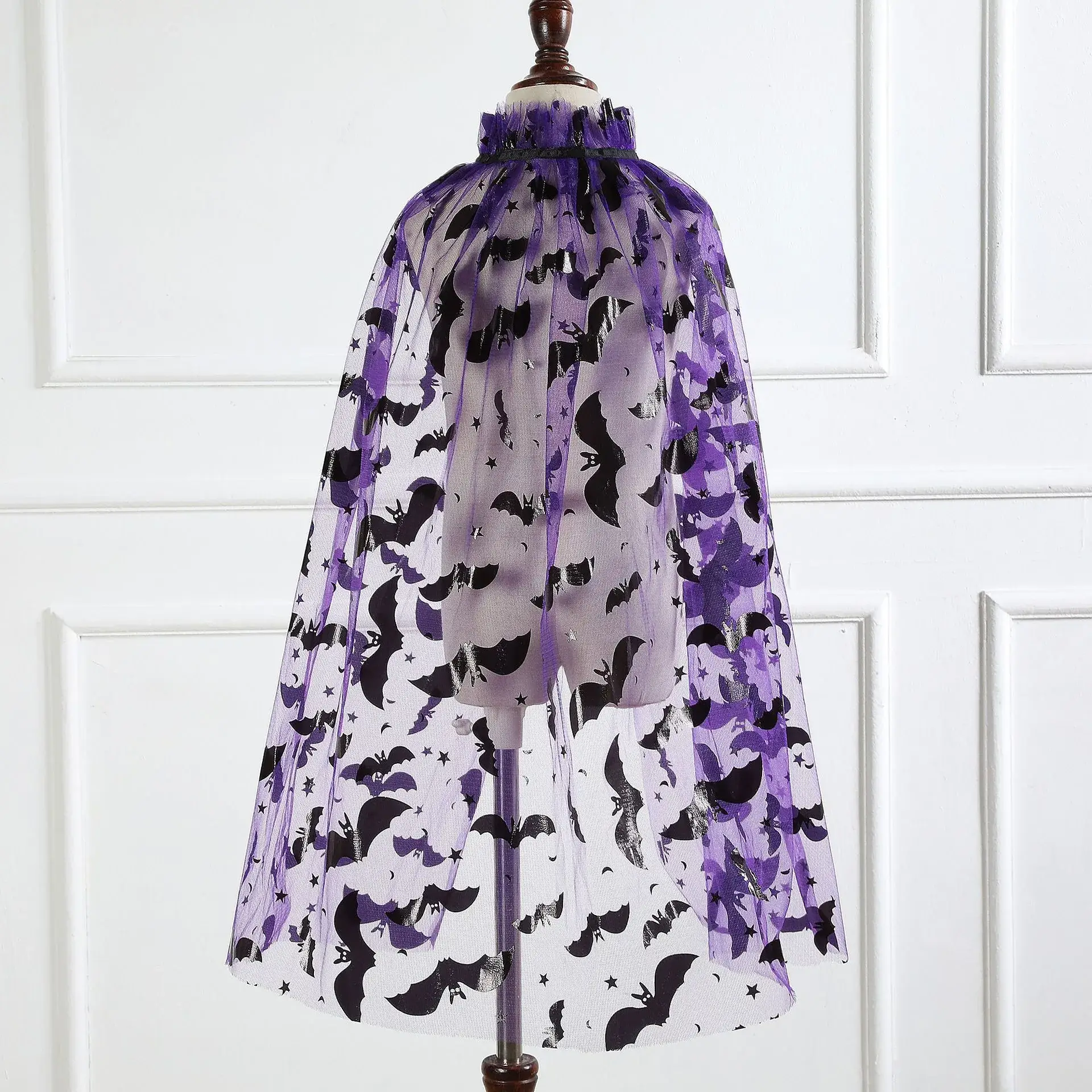 Halloween Spider Web Mesh Cloak for Girls - Image 6