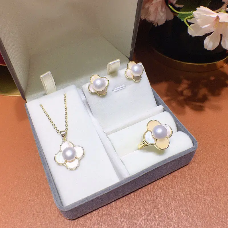 18K Gold-Filled Pearl Earrings Set for Women - Image 3