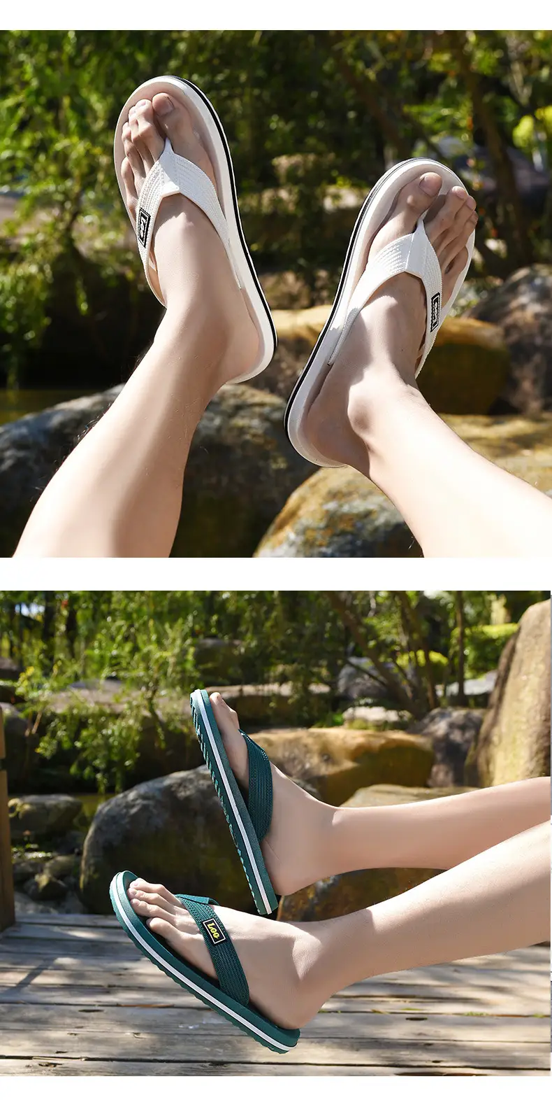 Men's Teal Crossbody Sandals Lightweight Casual Flip Flops — feature 13