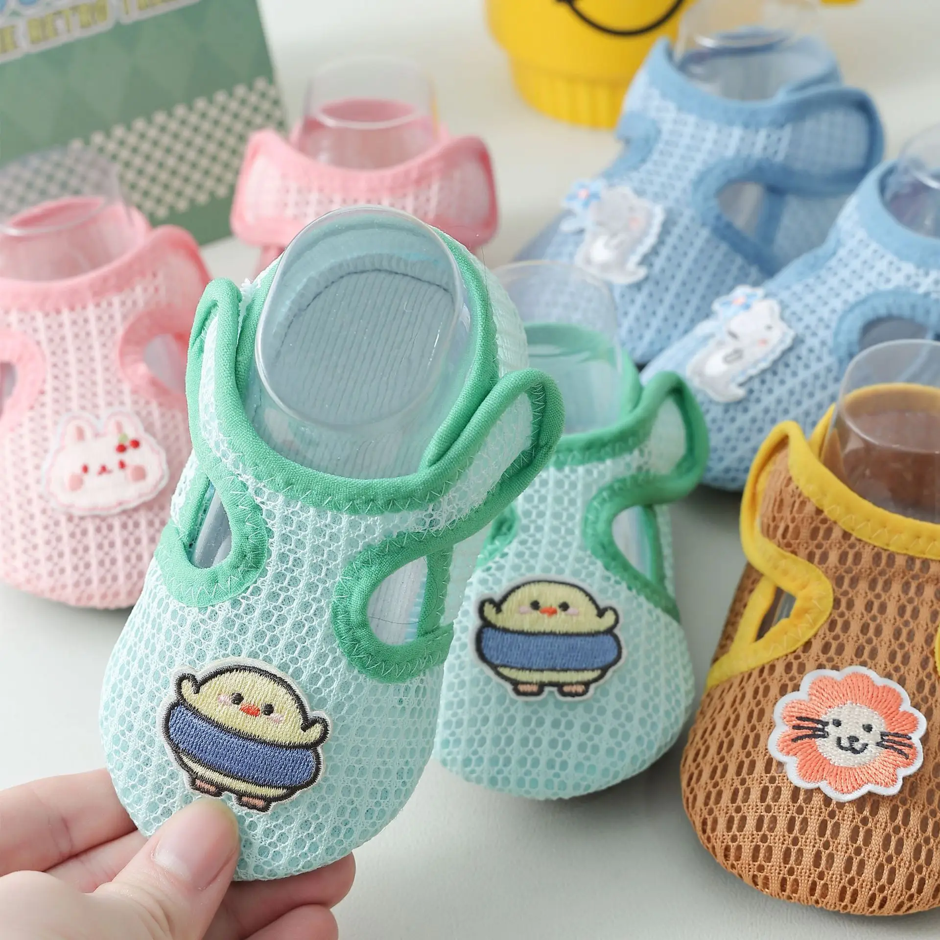 Baby Floor Socks & Shoes Set Blue Cartoon Toddler Non-Slip