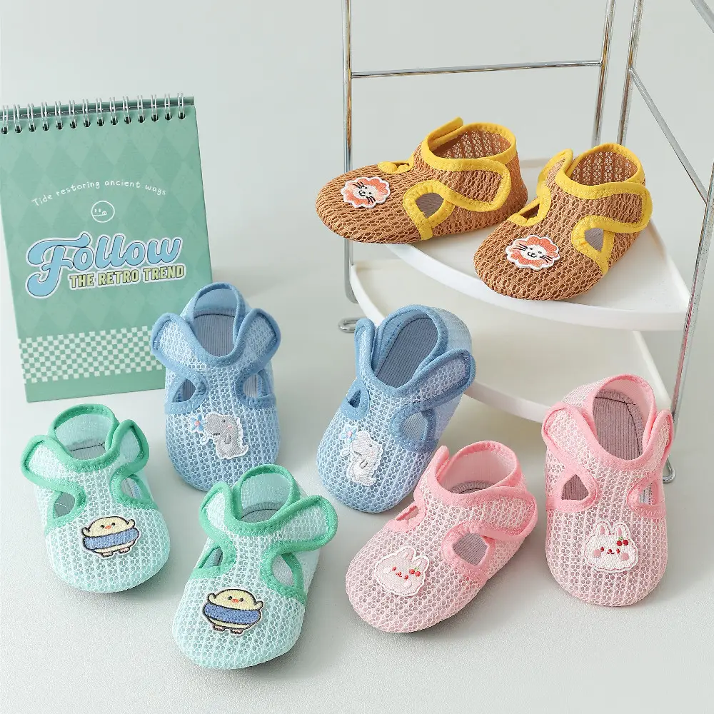 Baby Floor Socks & Shoes Set Blue Cartoon Toddler Non-Slip