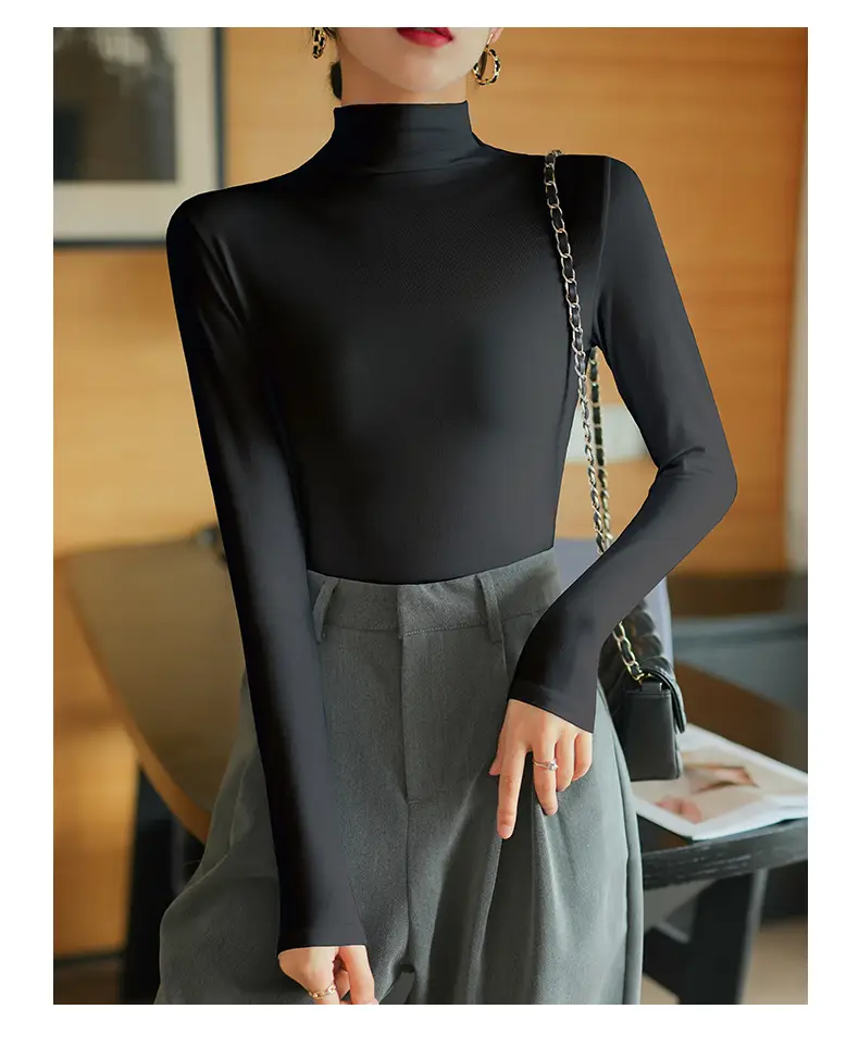 Pure Cotton Slim Fit Long Sleeve T-Shirt for Women Spring Autumn — feature 10