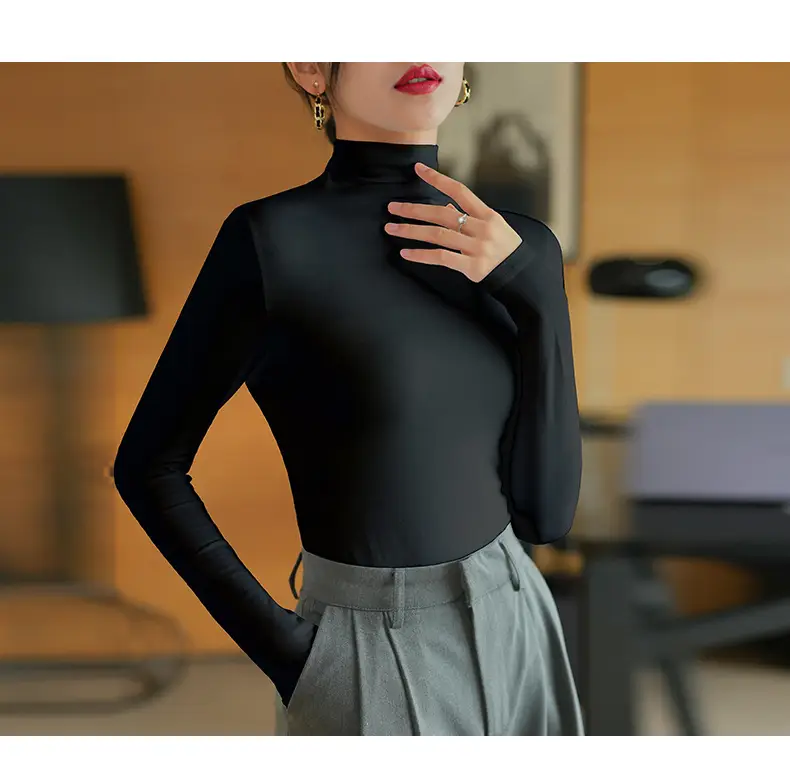Pure Cotton Slim Fit Long Sleeve T-Shirt for Women Spring Autumn — feature 11