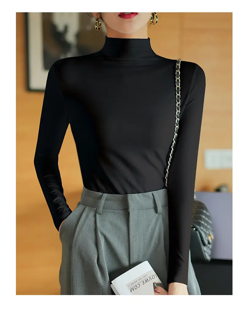 Pure Cotton Slim Fit Long Sleeve T-Shirt for Women Spring Autumn — feature 14
