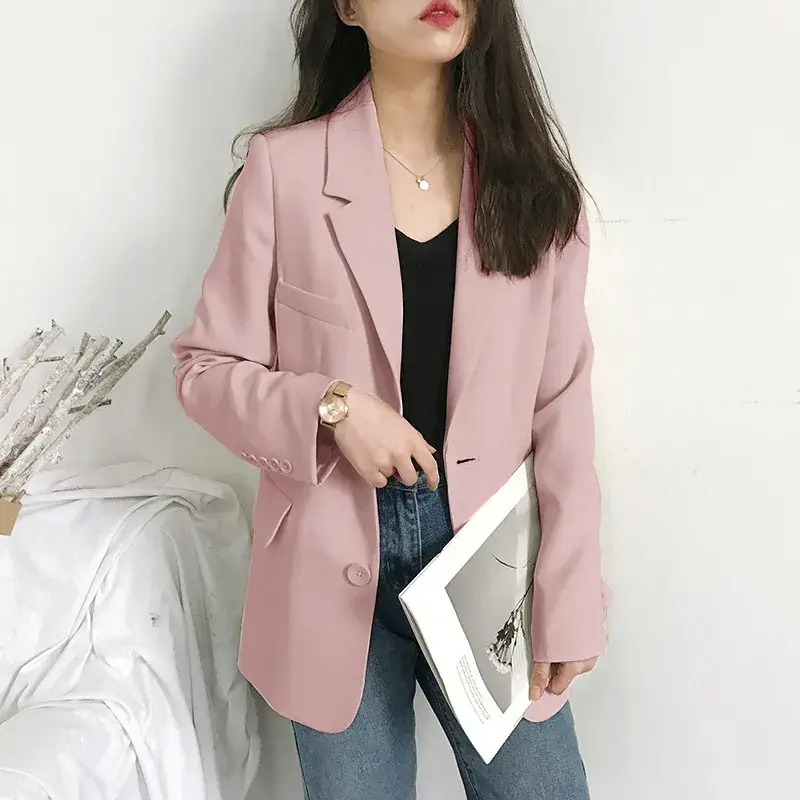 Women's Black Slim Fit Jacket for Spring Autumn 2023 - Image 6