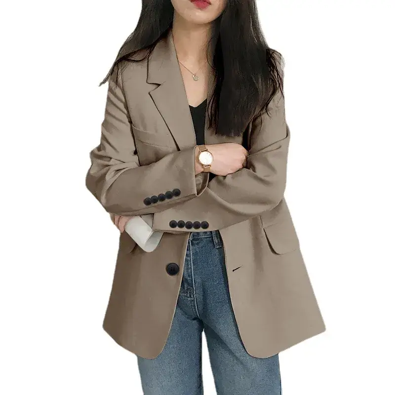 Women's Black Slim Fit Jacket for Spring Autumn 2023 - Image 9