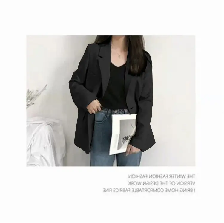 Women's Black Slim Fit Jacket for Spring Autumn 2023 — feature 15