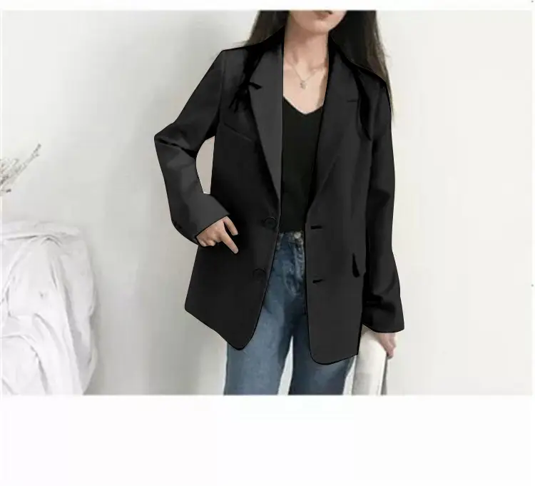 Women's Black Slim Fit Jacket for Spring Autumn 2023 — feature 17