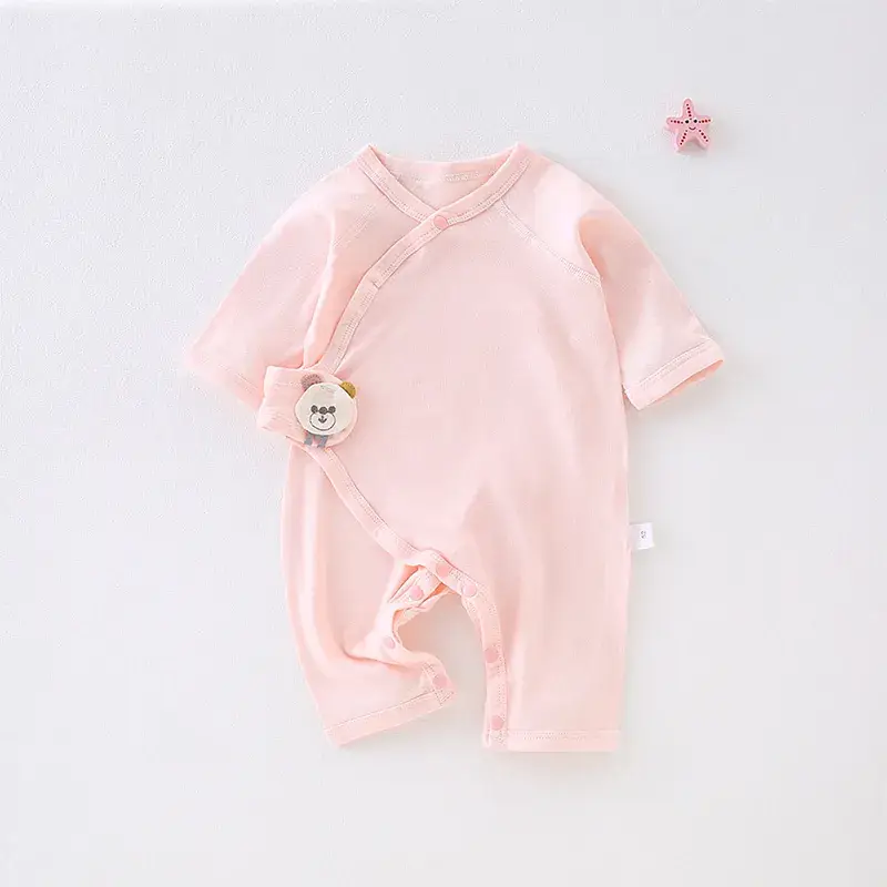 Newborn Pure Cotton Pink Pajamas for Baby - Image 10