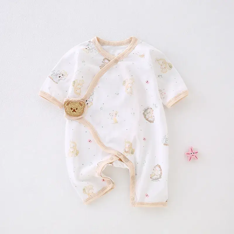 Newborn Pure Cotton Pink Pajamas for Baby - Image 5