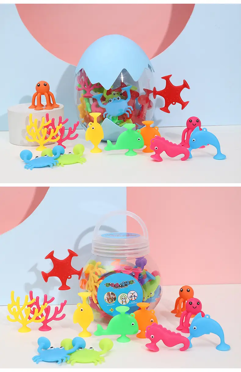Cross-Border Marine Animal Dolls Suction Cup Toys Sticky Bath Cartoon Play House Toys — feature 14