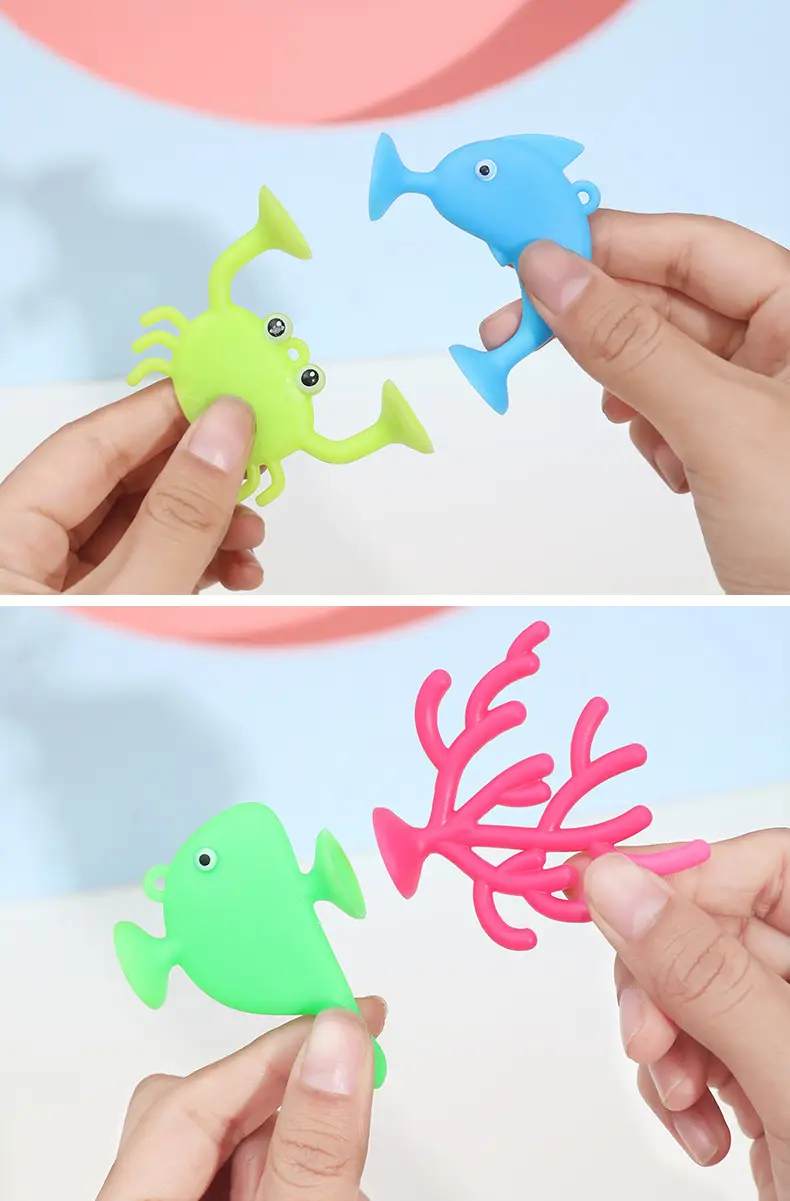 Cross-Border Marine Animal Dolls Suction Cup Toys Sticky Bath Cartoon Play House Toys — feature 15