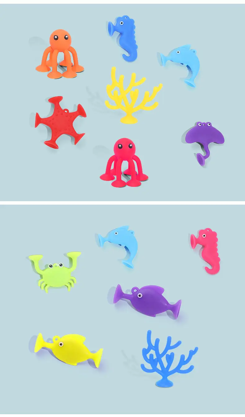 Cross-Border Marine Animal Dolls Suction Cup Toys Sticky Bath Cartoon Play House Toys — feature 16