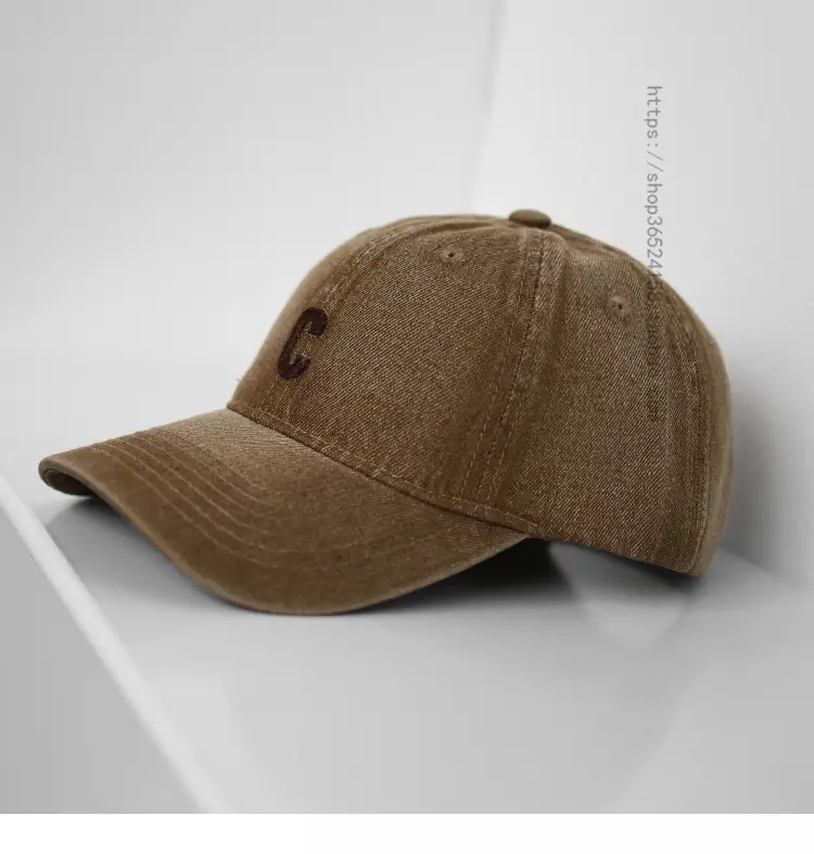 Women Purple Denim Baseball Cap with C Logo — feature 10