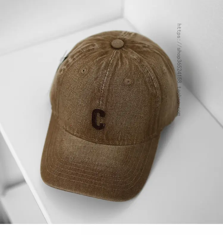 Women Purple Denim Baseball Cap with C Logo — feature 12