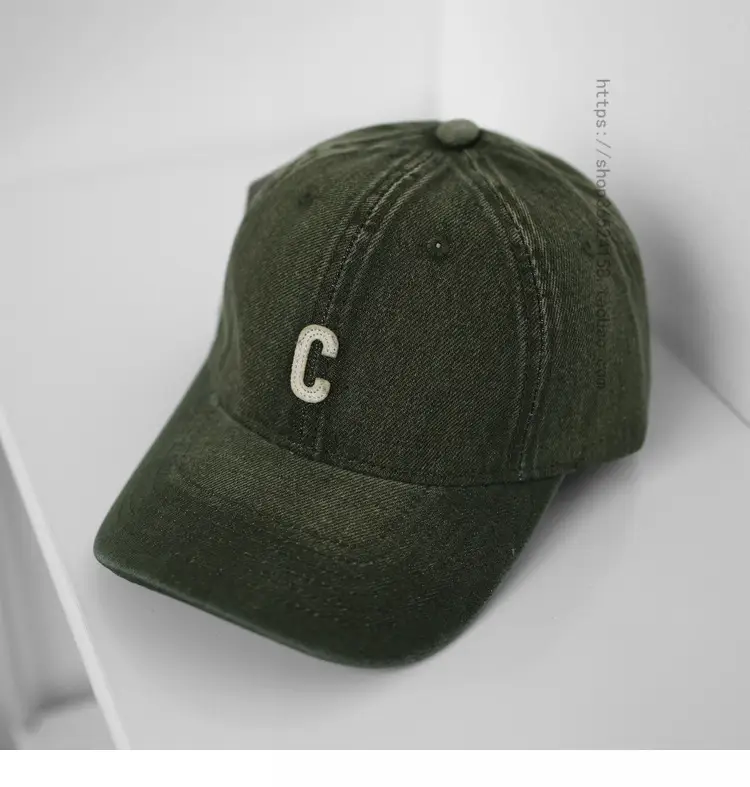 Women Purple Denim Baseball Cap with C Logo - Image 5