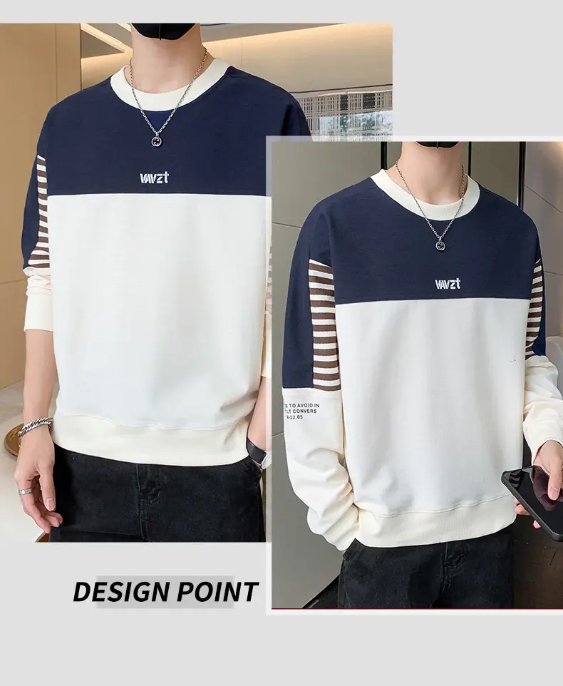 Men's White Guard Contrast Stitching T-Shirt Spring Autumn — feature 22