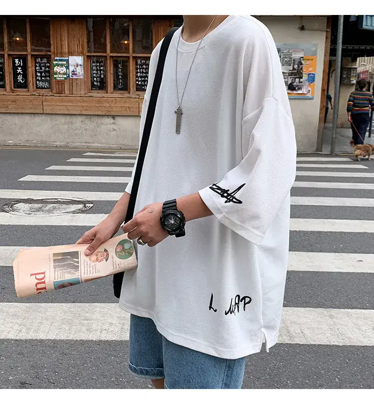 Men Red 7P Point T-Shirt Large Summer Wear — feature 11