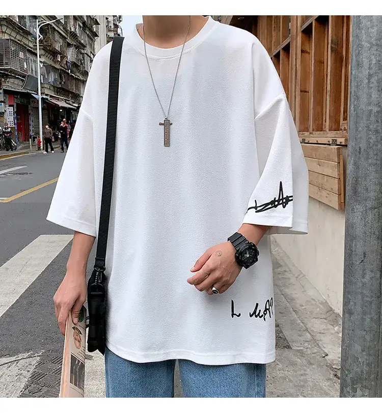 Men Red 7P Point T-Shirt Large Summer Wear — feature 12