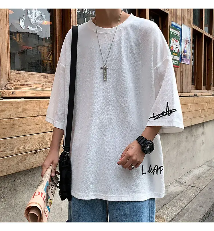Men Red 7P Point T-Shirt Large Summer Wear — feature 14