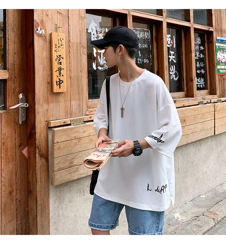 Men Red 7P Point T-Shirt Large Summer Wear — feature 16