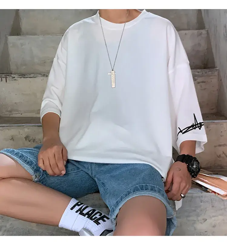 Men Red 7P Point T-Shirt Large Summer Wear — feature 18