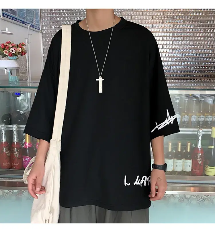 Men Red 7P Point T-Shirt Large Summer Wear — feature 22