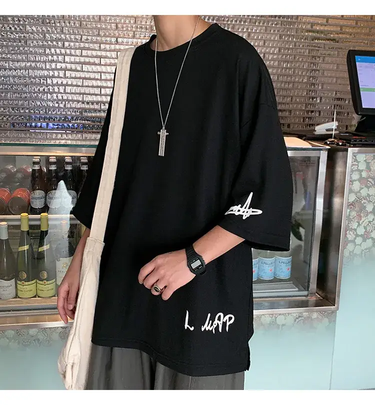 Men Red 7P Point T-Shirt Large Summer Wear — feature 23