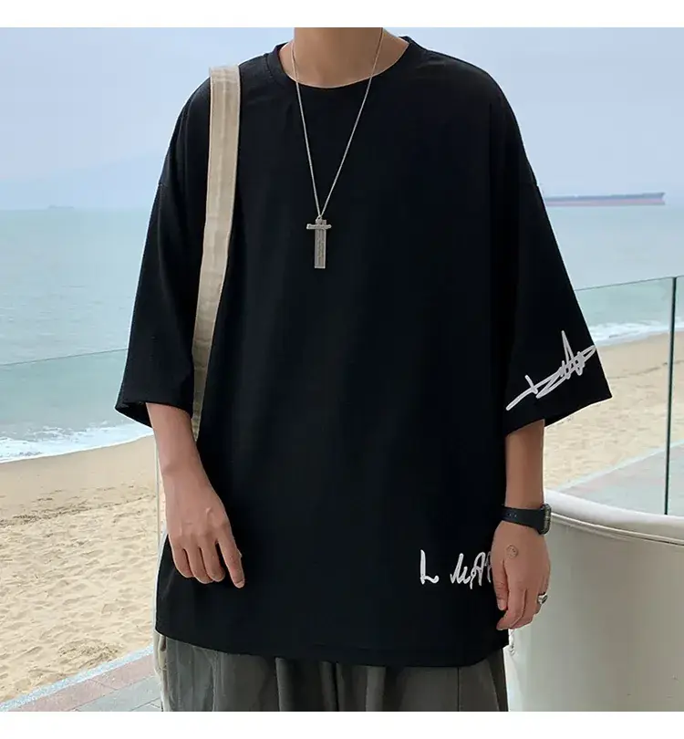 Men Red 7P Point T-Shirt Large Summer Wear — feature 25